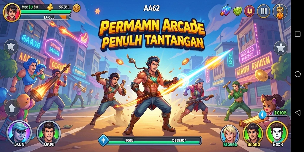 Tampilan gameplay AA62 yang penuh aksi seru dan menantang.