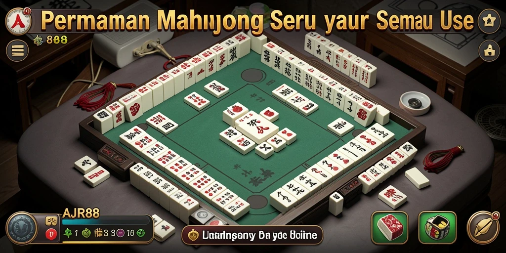 Tampilan menawan dari gameplay Mahjong di AJR88.