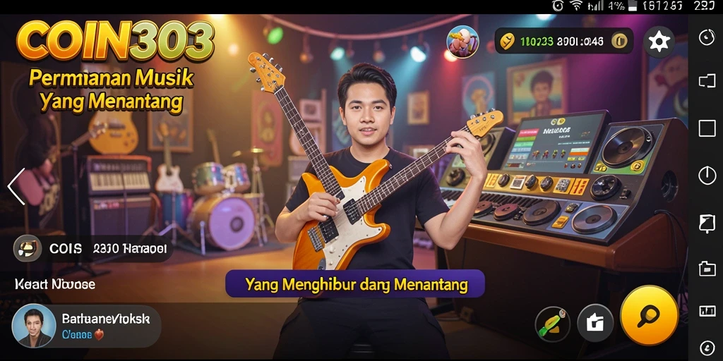 Tampilan gameplay seru di COIN303 saat bermain musik.
