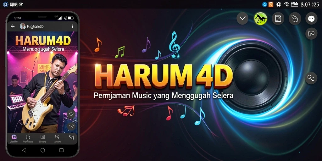 Tampilan menarik dari permainan musik HARUM4D yang interaktif.