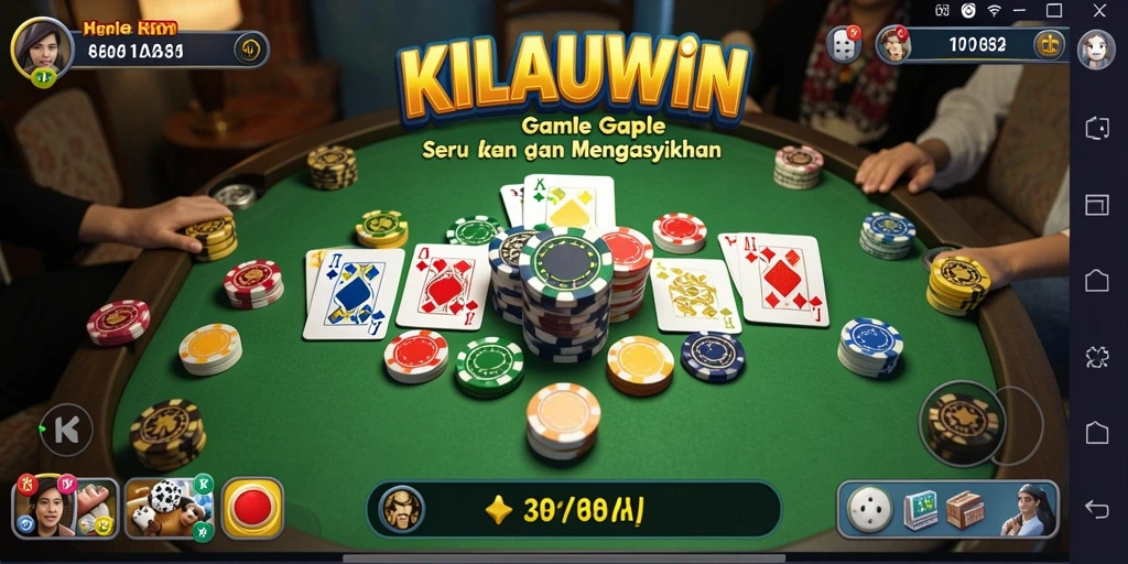 Gameplay seru Gaple di KILAUWIN dengan fitur interaktif.