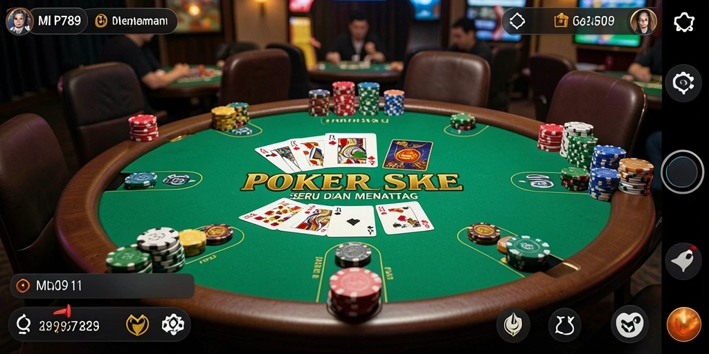 Tampilan screenshot gameplay Poker yang menarik dan interaktif.