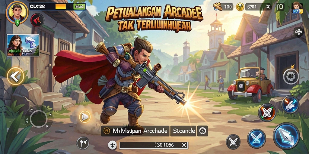 Tampilan gameplay OLX128 yang seru dan penuh warna.