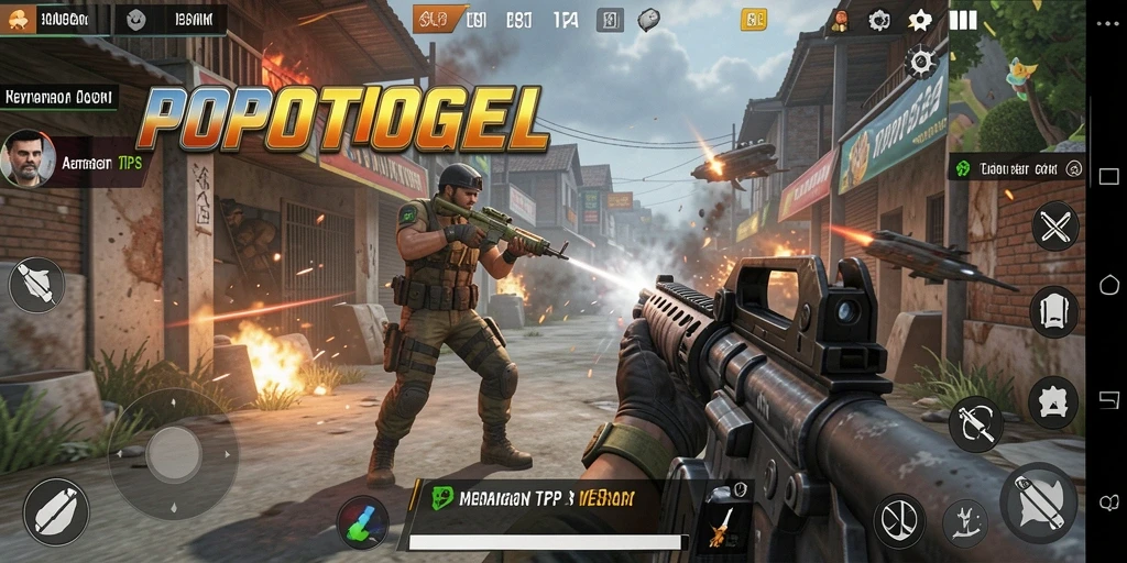 Tampilan gameplay seru dalam <strong>POPOTOGEL</strong> dengan aksi tembak-menembak yang mendebarkan.