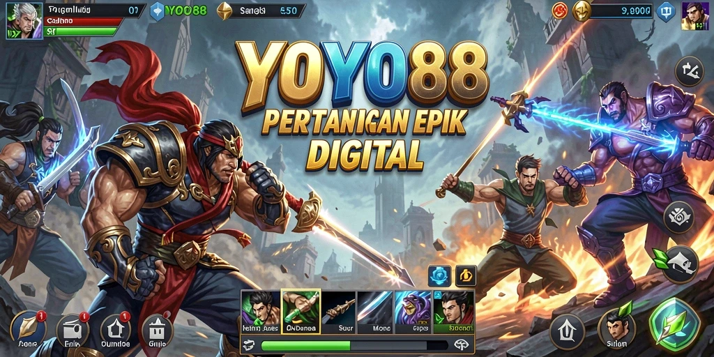 Tangkapan layar yang menampilkan aksi seru di arena pertarungan YOYO88.