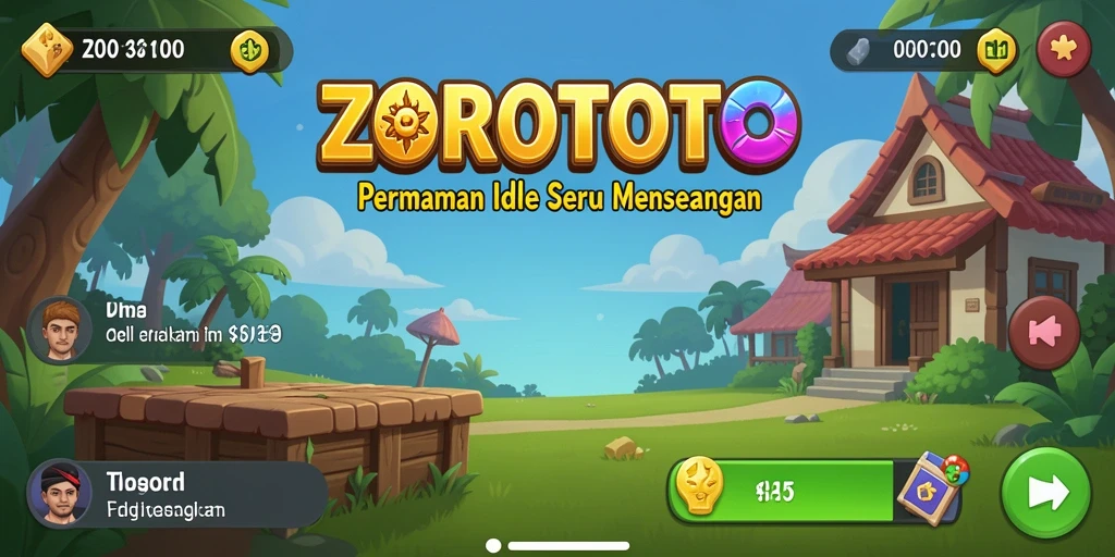 Tangkapan layar menunjukkan gameplay seru di ZOROTOTO dengan karakter yang bergerak aktif.